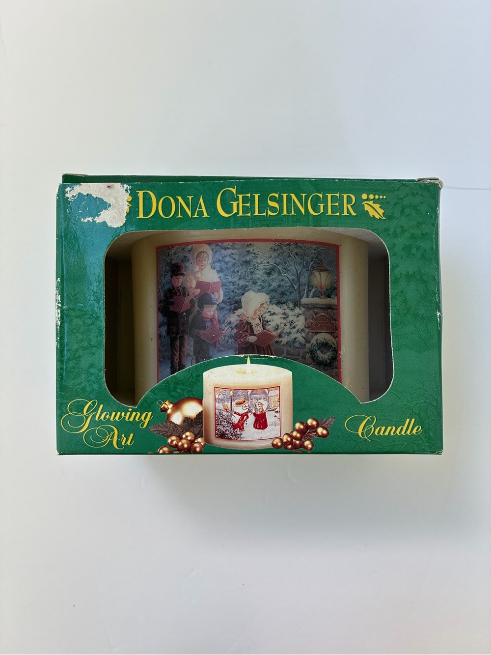 Glowing Art Holiday Candle Dona Gelsinger, never lit - Cream